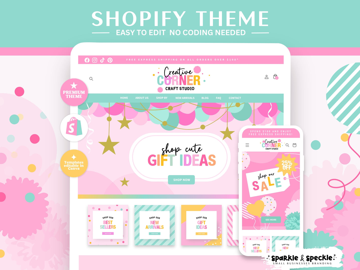 Party Shopify Theme for Invitations Decorations, Balloon Supplies