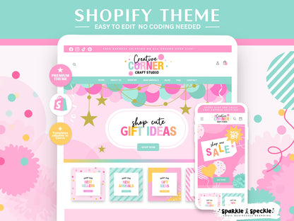 Party Shopify Theme for Invitations Decorations, Balloon Supplies