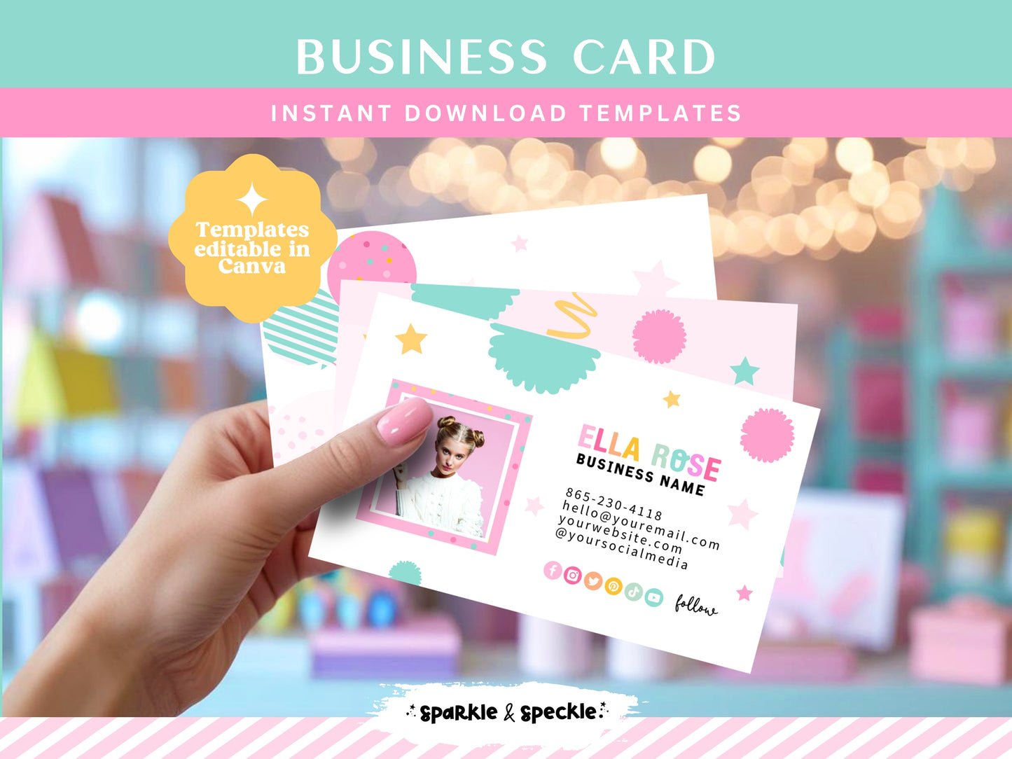 Colorful Party Business Card Template
