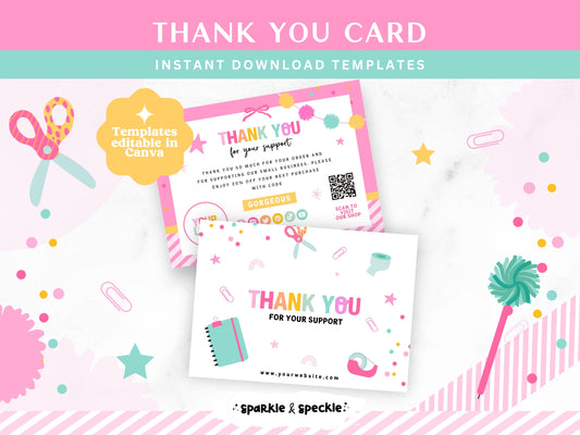 Thank You Card Template for Stationery and Craft Shops