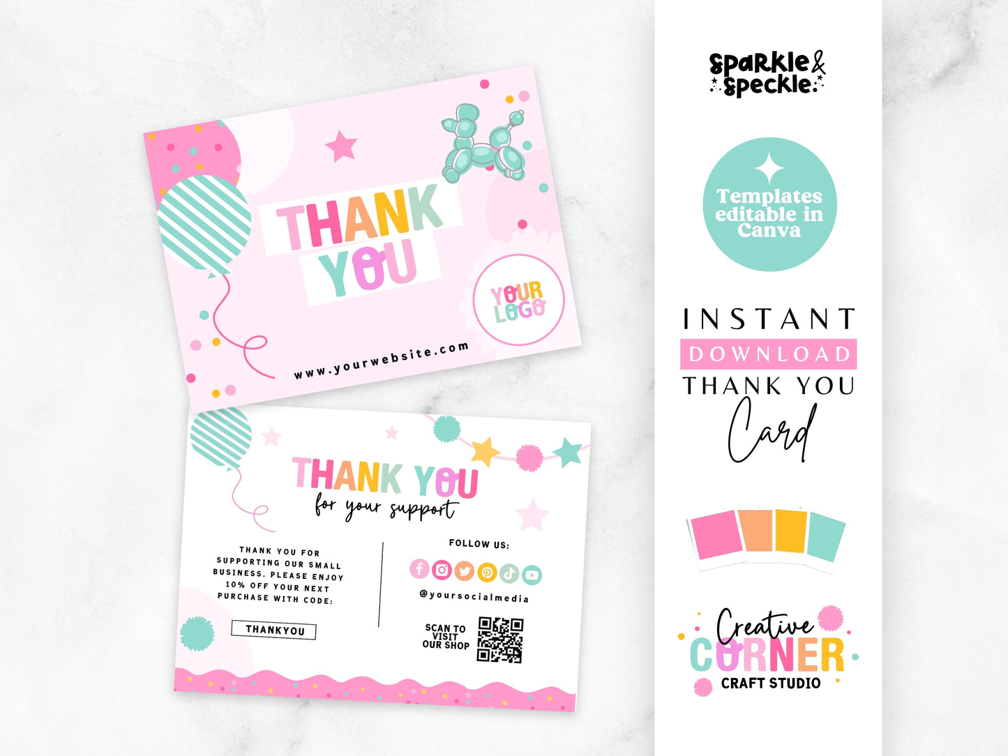 Balloon Thank You Card for Party Businesses