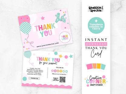 Balloon Thank You Card for Party Businesses