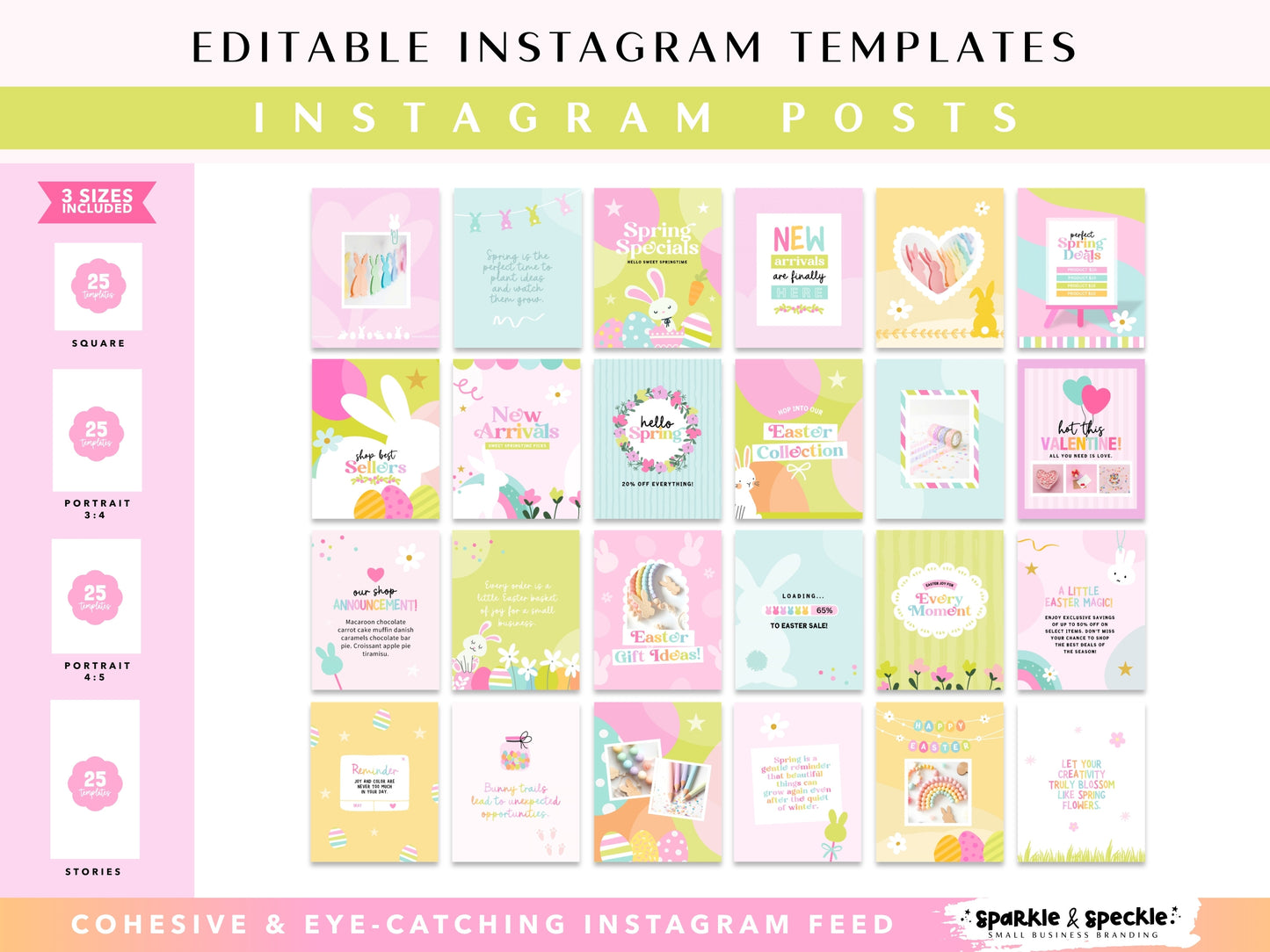 Pastel Spring Easter Instagram Templates