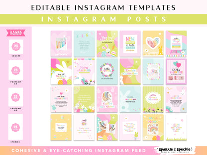 Pastel Spring Easter Instagram Templates