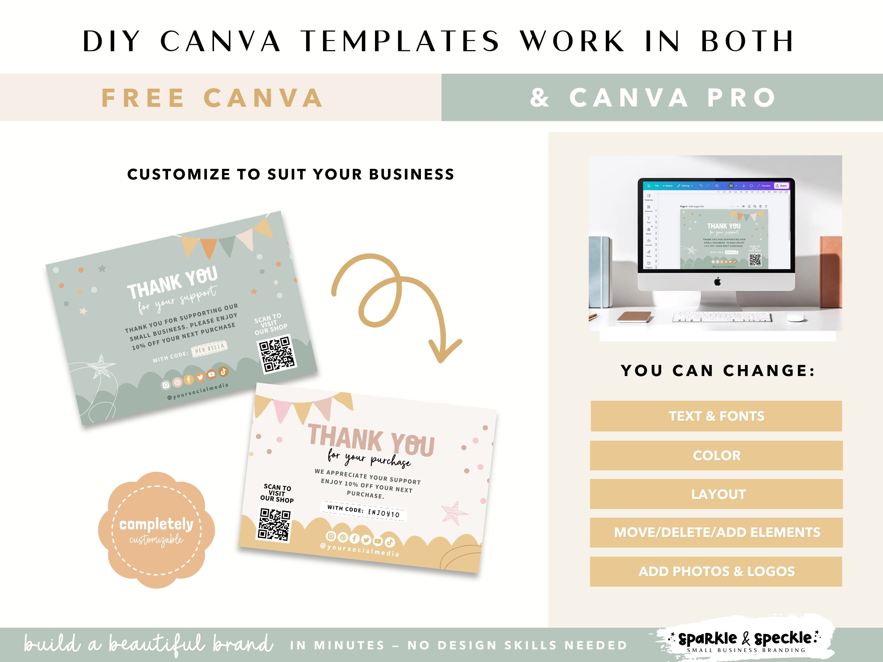 Kids Boho Thank You Card Template