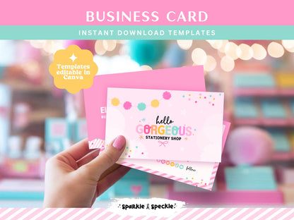 Vibrant Pastel Rainbow Business Card Template