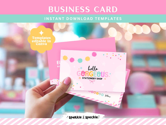 Vibrant Pastel Rainbow Business Card Template