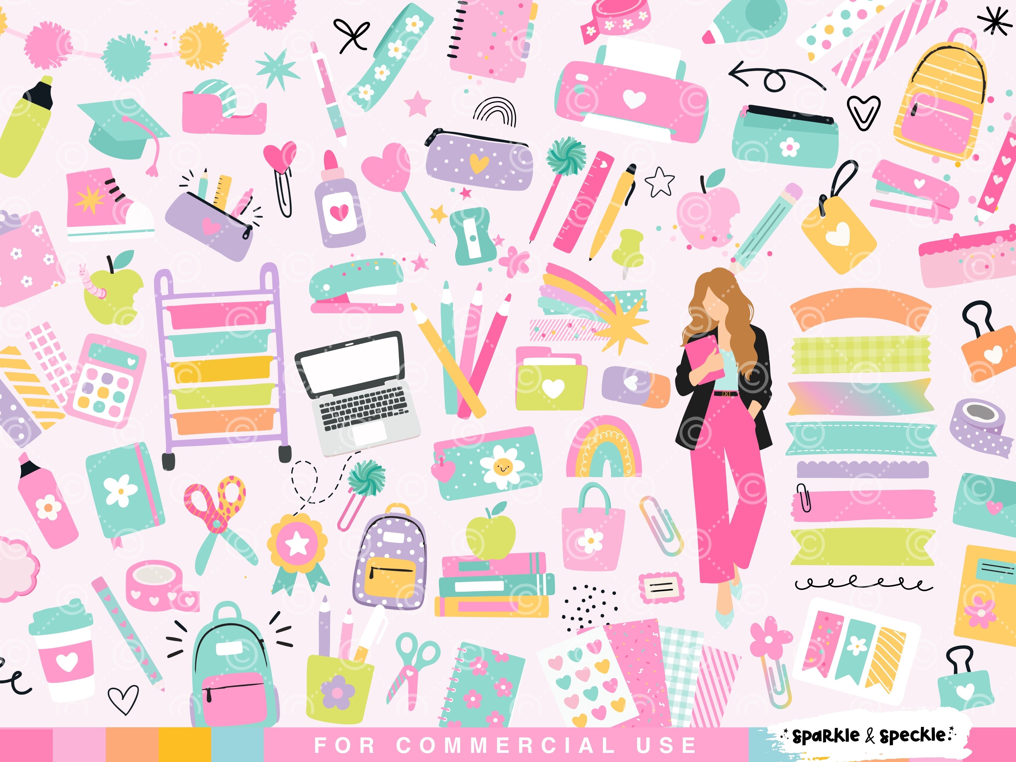 Stationery Clipart Bundle SVG PNG