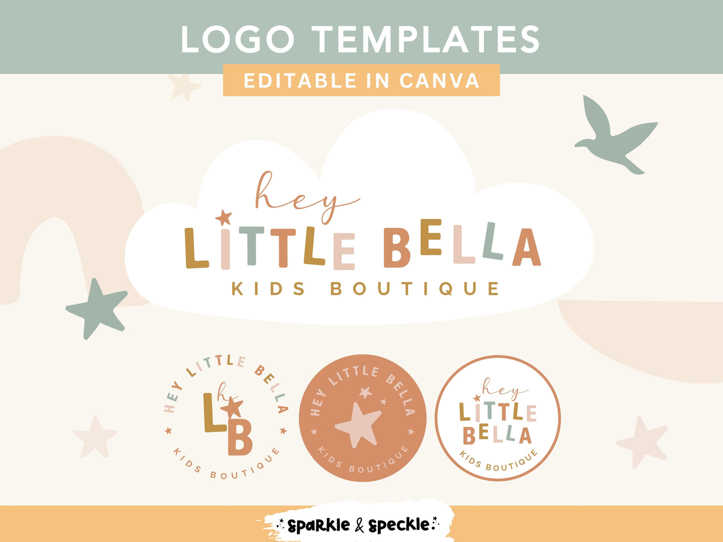 Playful Boho Earthy Logo Template
