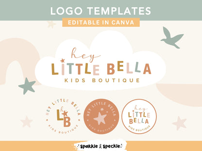 Playful Boho Earthy Logo Template