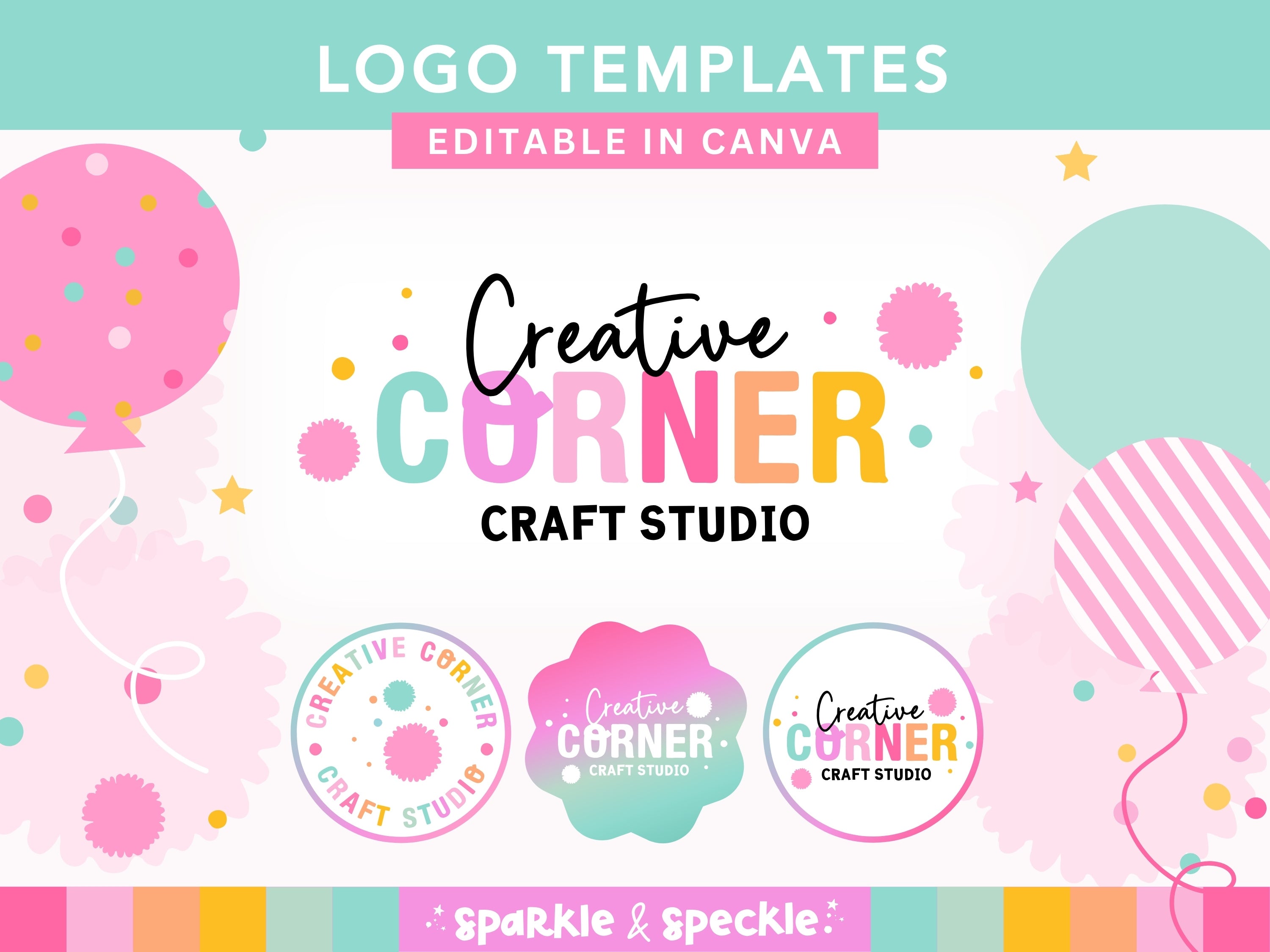 Playful Party Logo Design Template