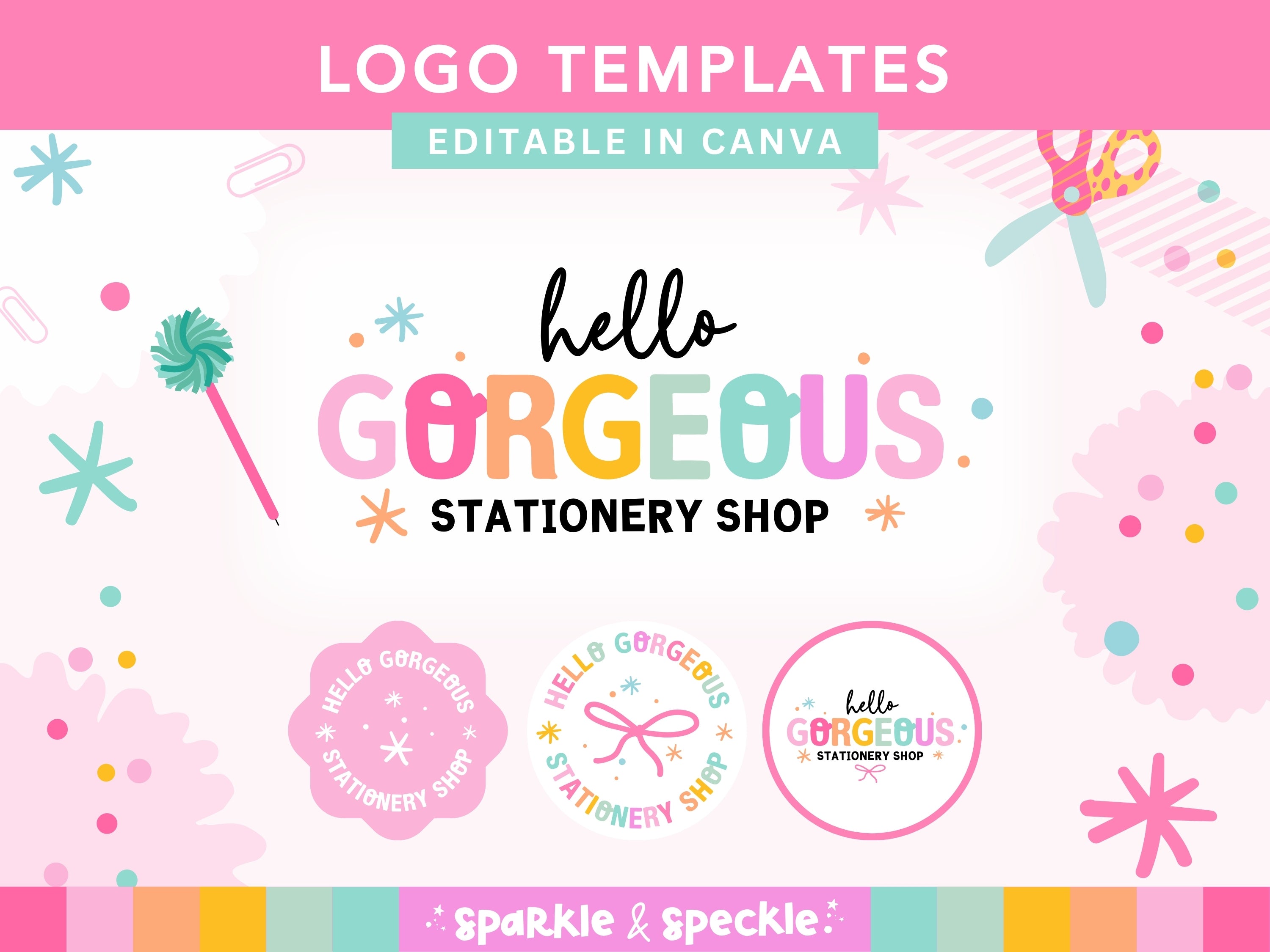 Rainbow Craft Bow Logo Template