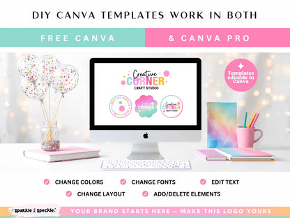 Party Balloon Logo Template Canva