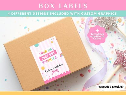 Rainbow Happy Mail Box Sticker Labels