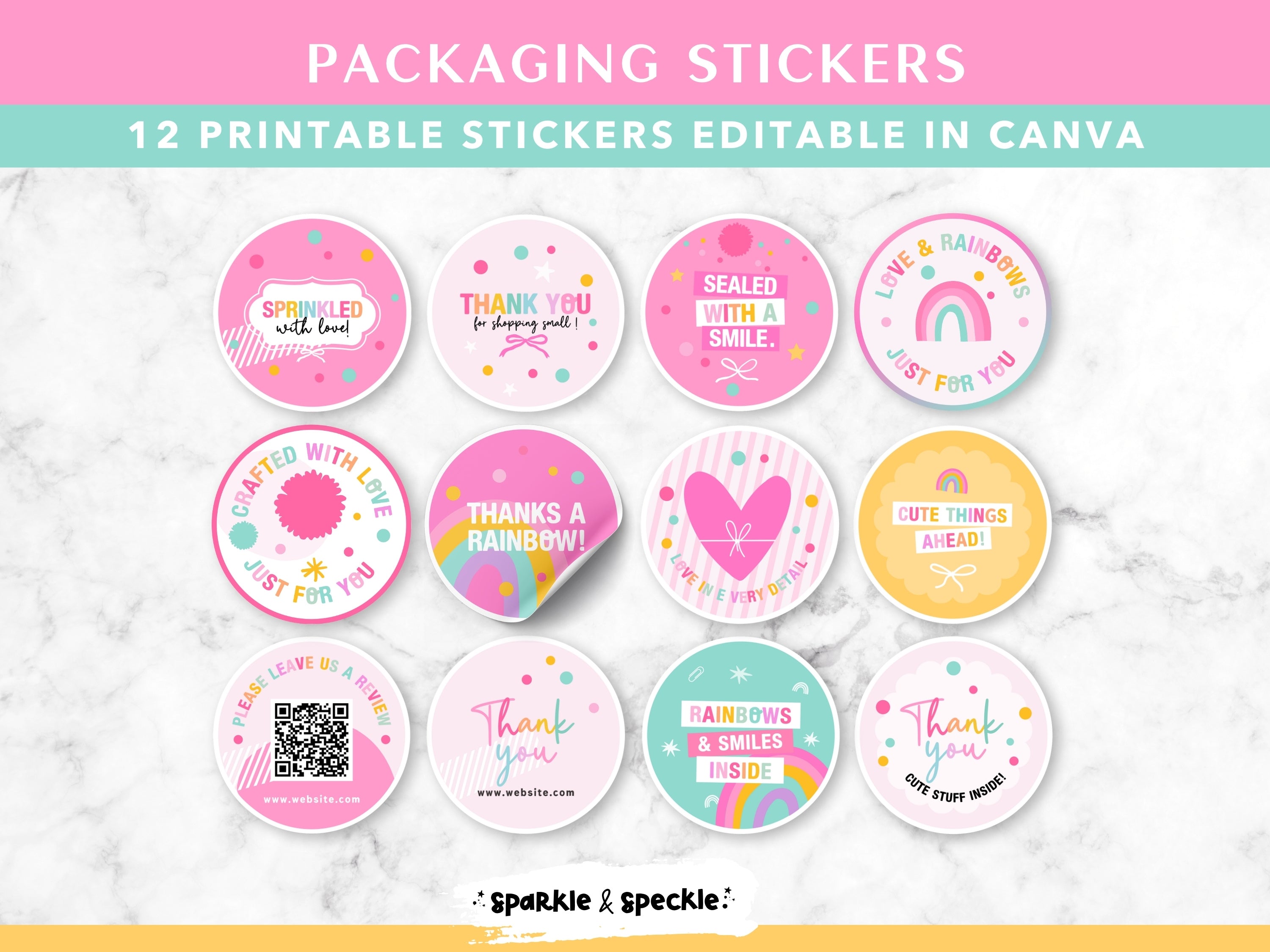 Printable Craft Shop Packaging Stickers