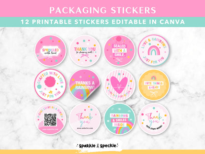 Printable Craft Shop Packaging Stickers