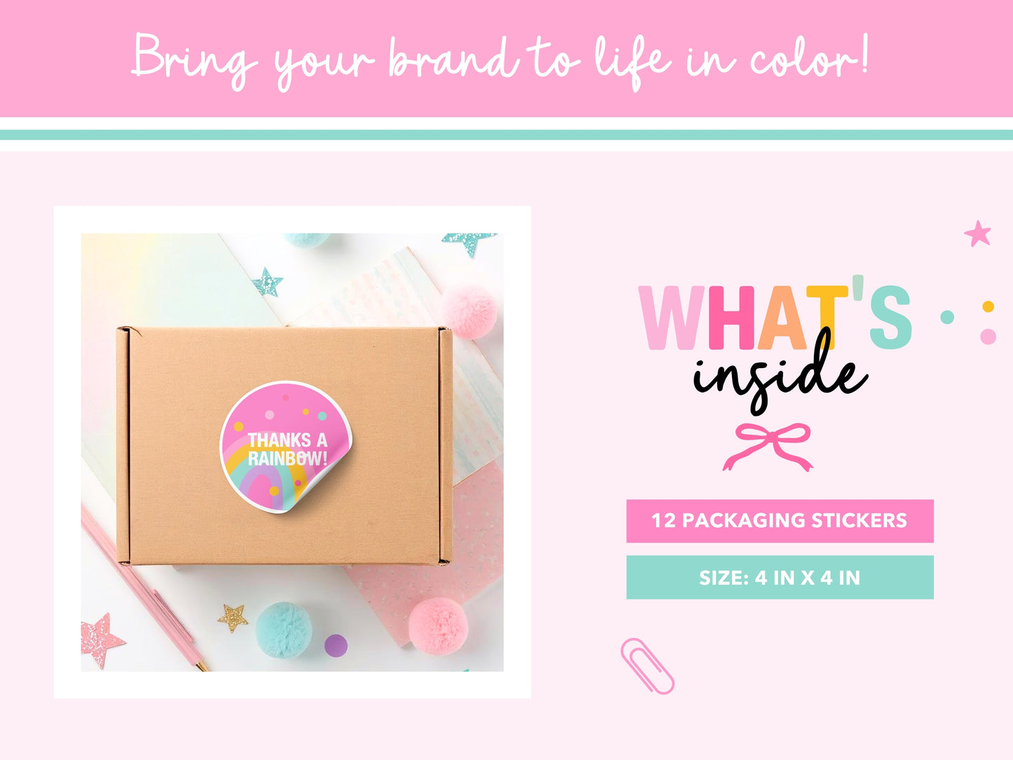 Printable Craft Shop Packaging Stickers
