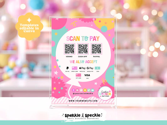 Vibrant QR Code Payment Sign Template