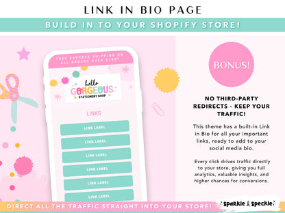 Explore the built-in Link in Bio page included with this Craft Shopify Theme. Send social media visitors directly to your Shopify store without relying on third-party link tools, making it easy to showcase important pages, collections, and products while keeping all your traffic in one place.