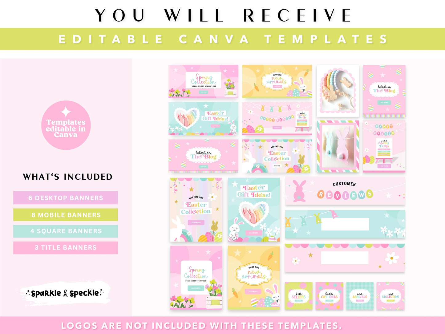 Pastel Spring Easter Website Shop Banners