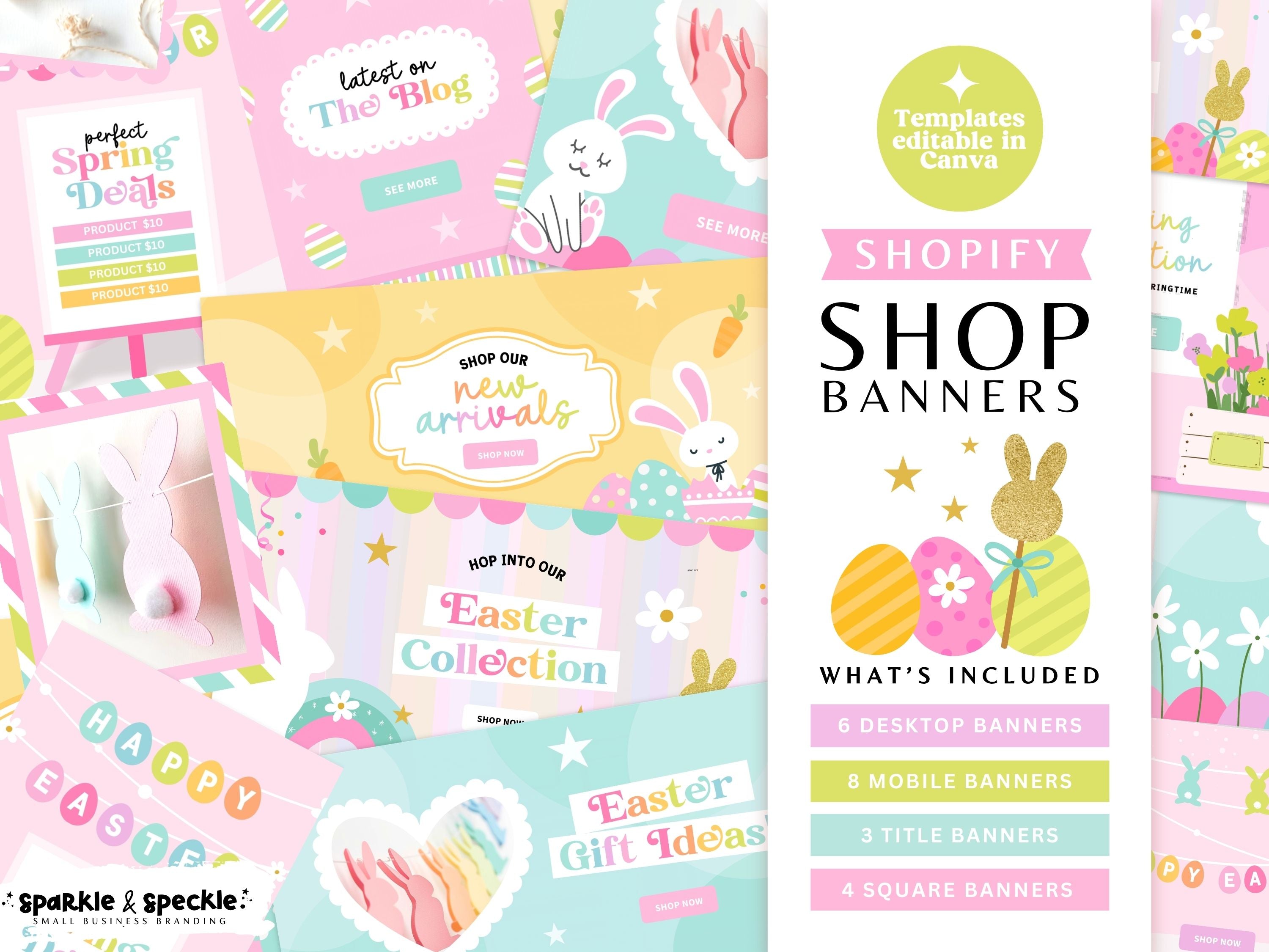 Pastel Spring Easter Website Shop Banners
