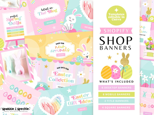 Pastel Spring Easter Website Shop Banners