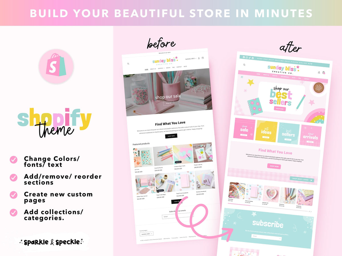 Pastel Stationery Shopify Theme
