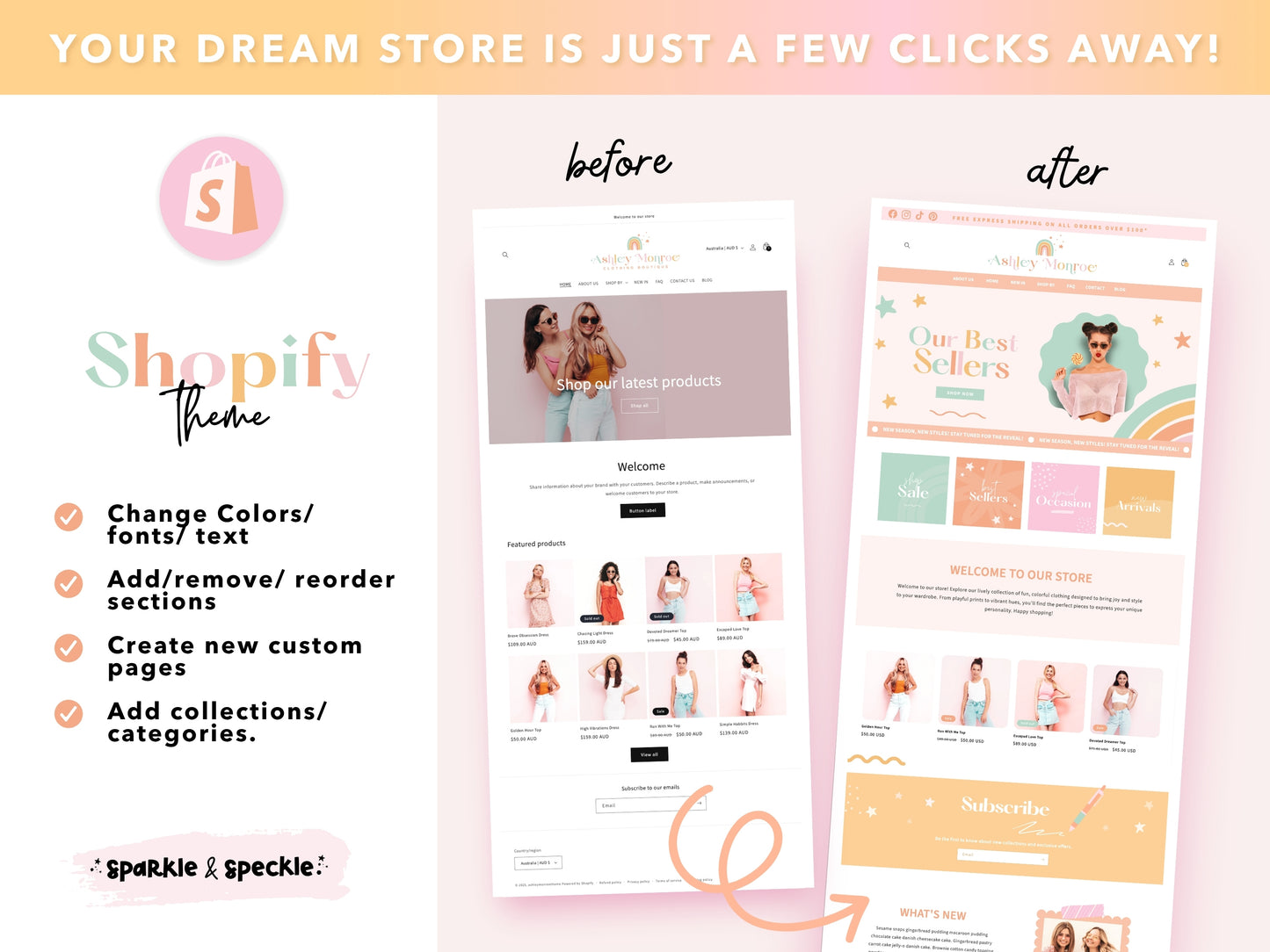 Rainbow Shopify Theme | Colorful Boutique Website Template