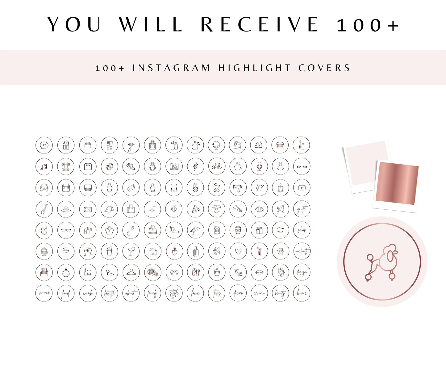 ROSE GOLD & PINK INSTAGRAM BUNDLE TEMPLATES