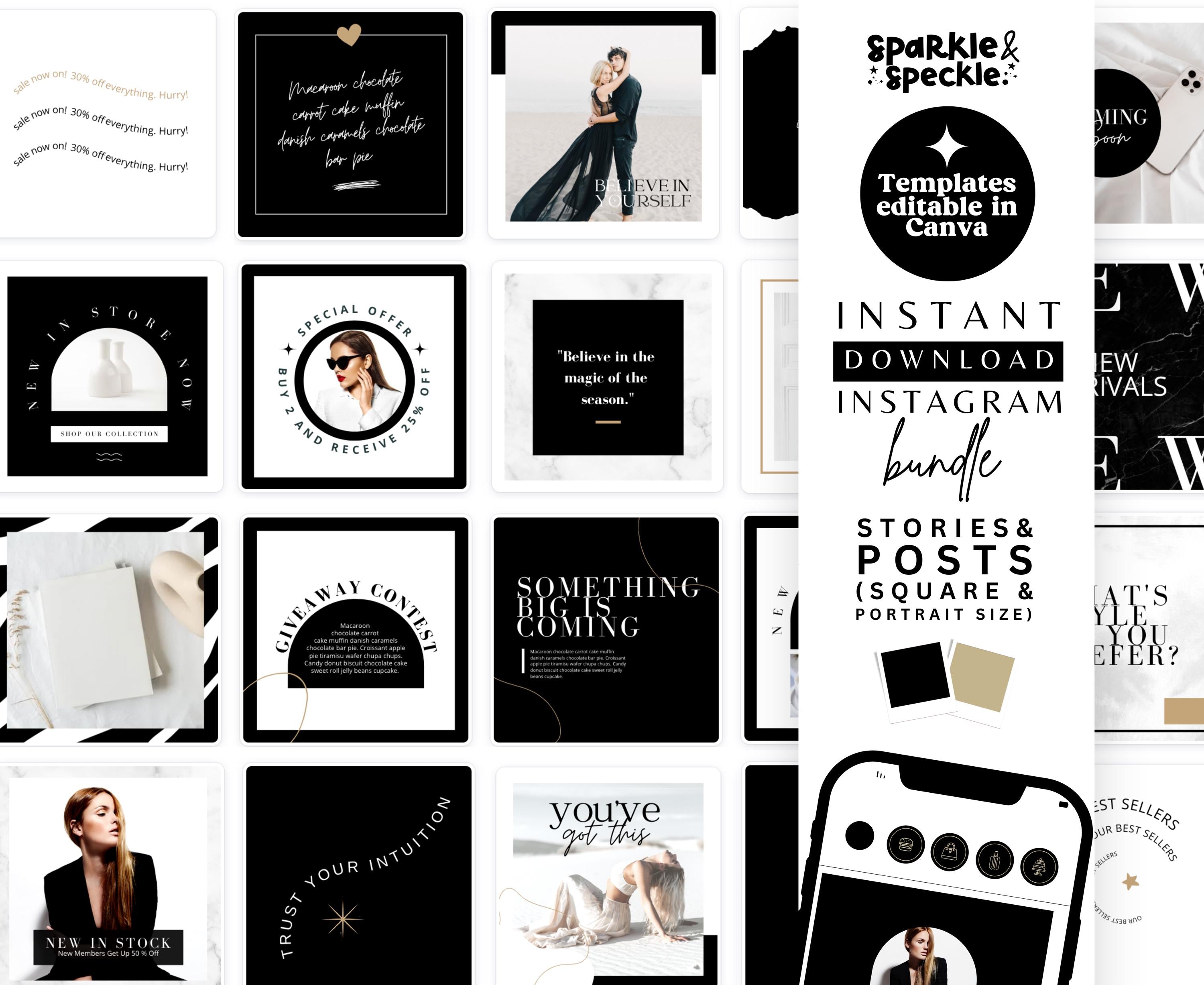 BLACK & GOLD INSTAGRAM BUNDLE TEMPLATES