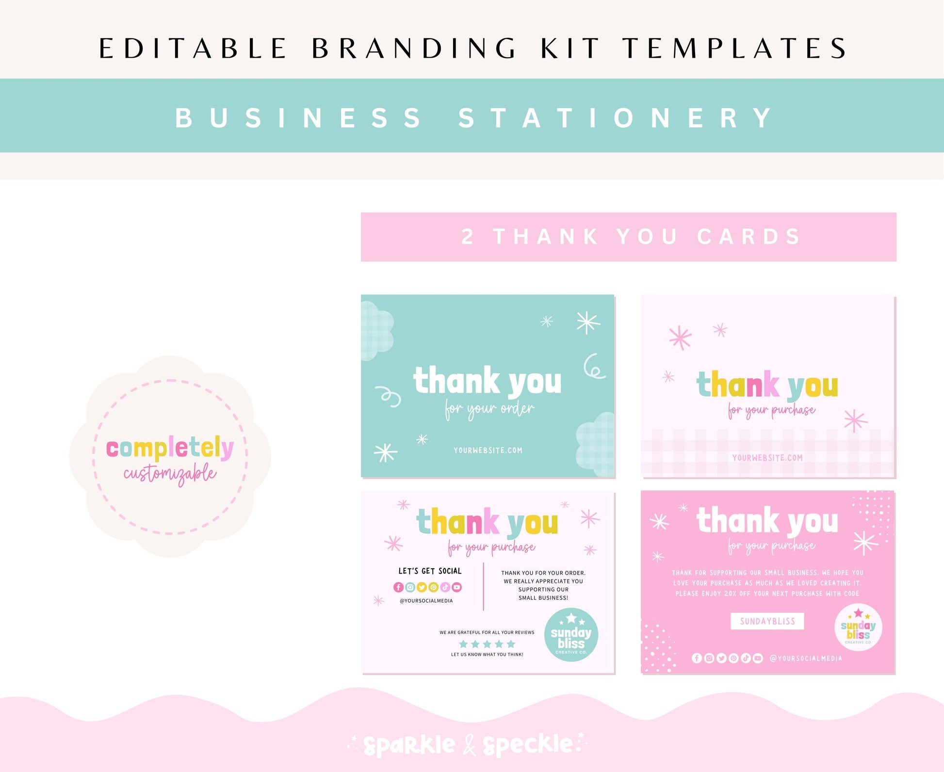 SUNDAY BLISS BUSINESS BRANDING KIT TEMPLATES