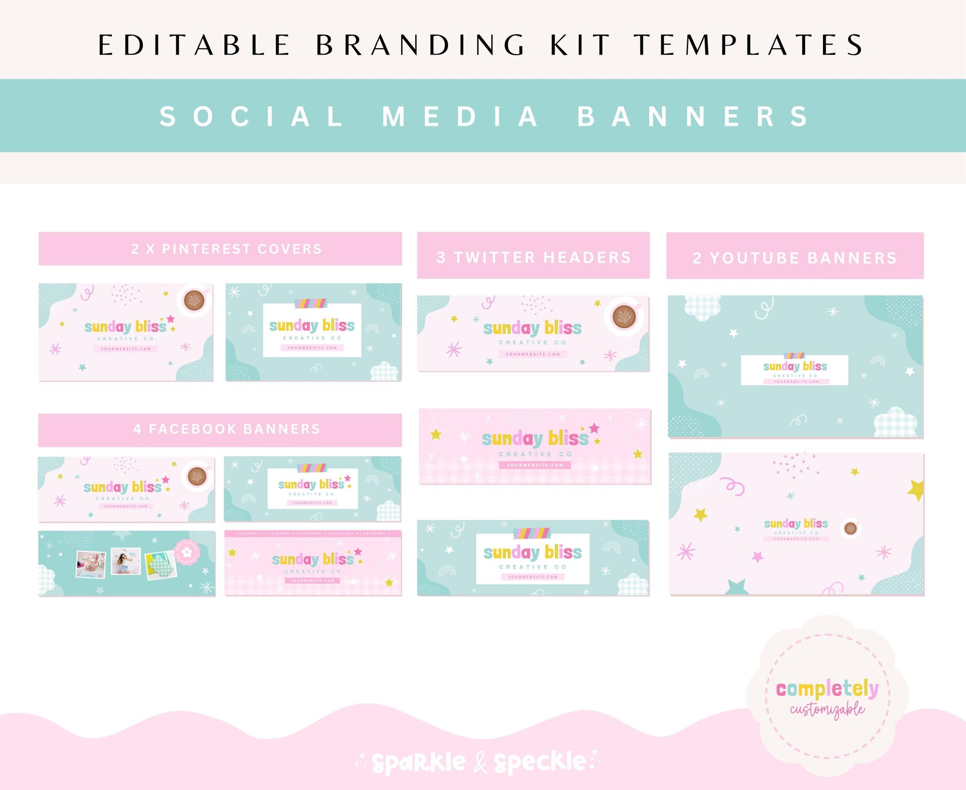 SUNDAY BLISS BUSINESS BRANDING KIT TEMPLATES