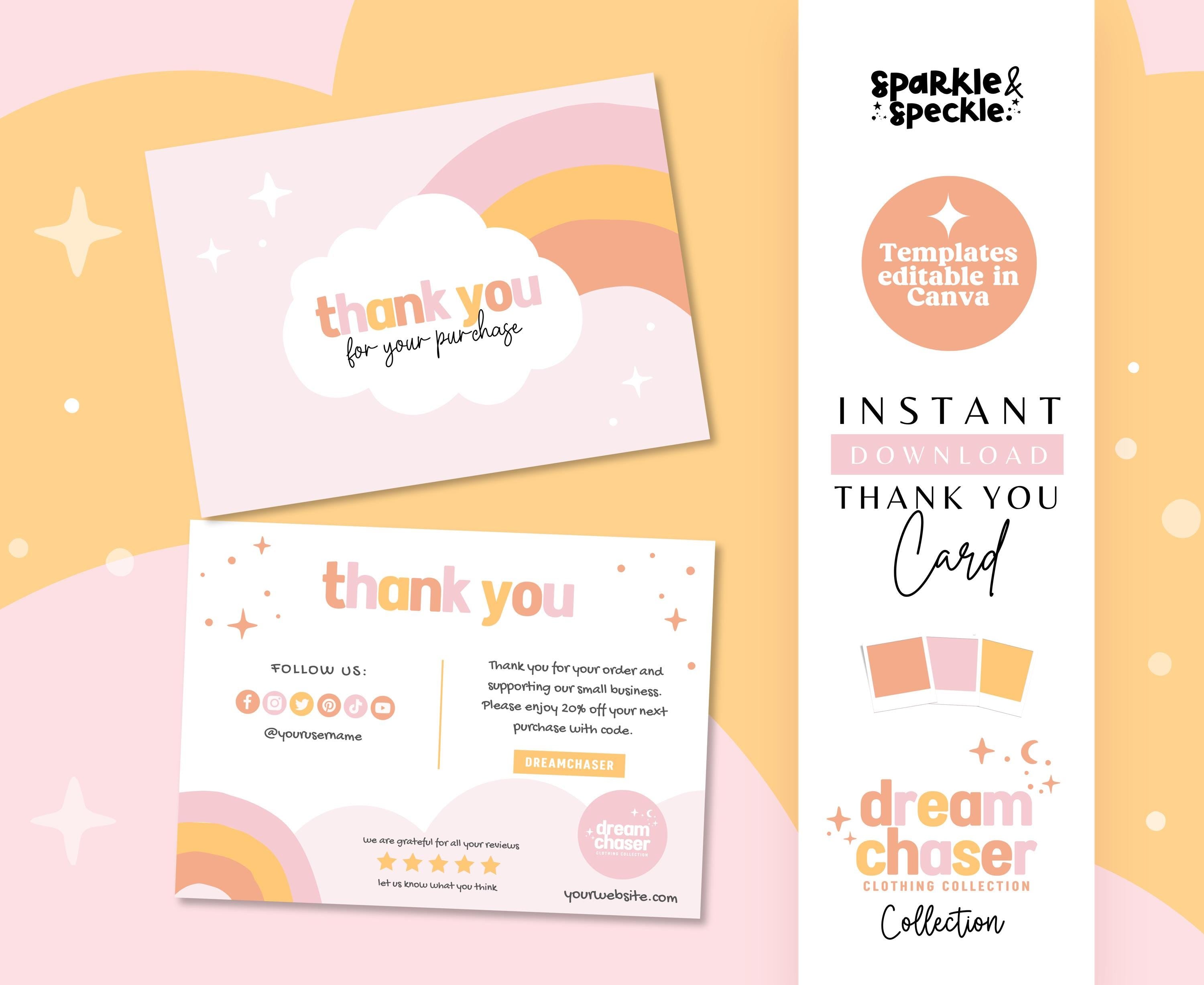 DREAM CHASER THANK YOU CARD TEMPLATE