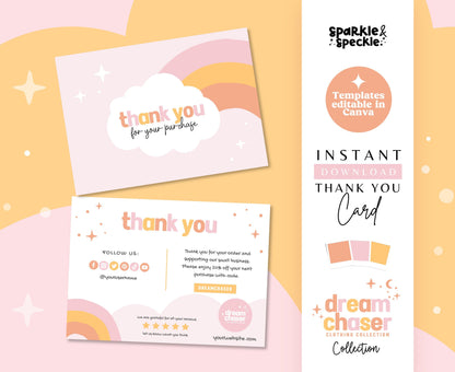 DREAM CHASER THANK YOU CARD TEMPLATE