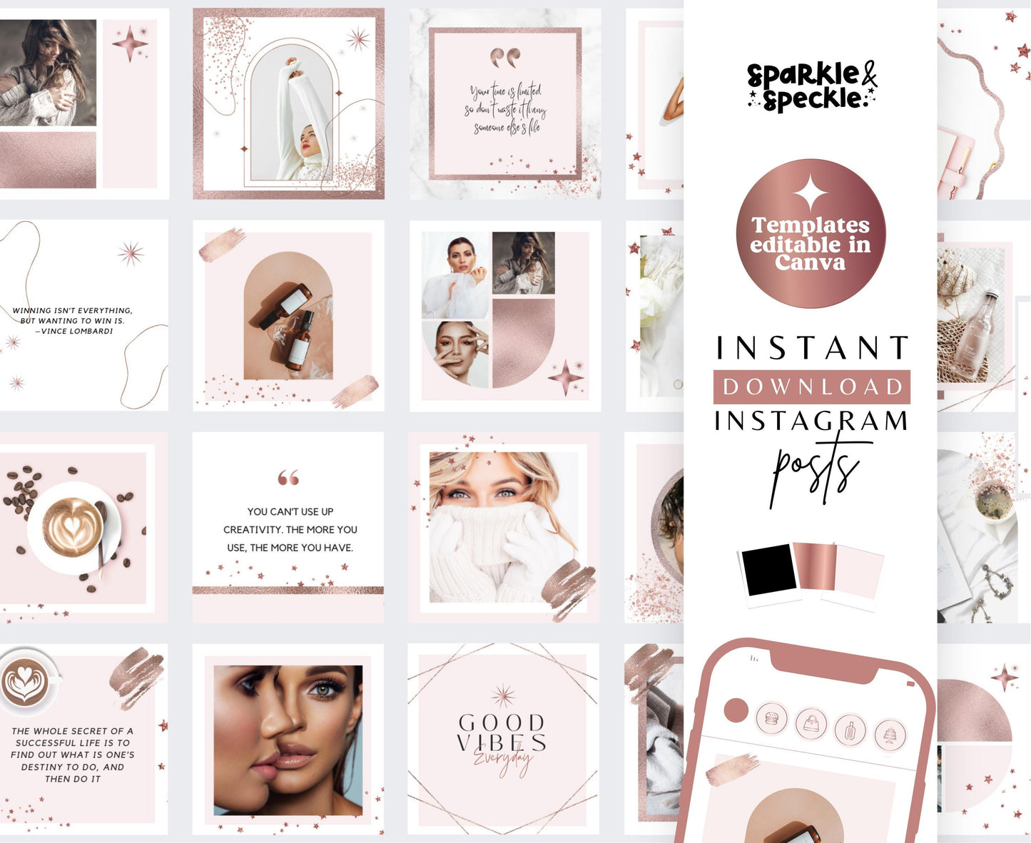 ROSE GOLD & PINK INSTAGRAM POSTS TEMPLATES