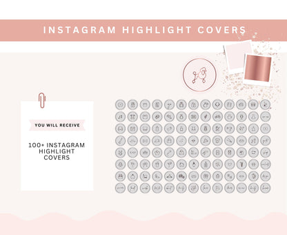 ROSE GOLD & PINK INSTAGRAM HIGHLIGHT COVERS