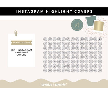 SAGE GREEN & GOLD INSTAGRAM HIGHLIGHT COVERS