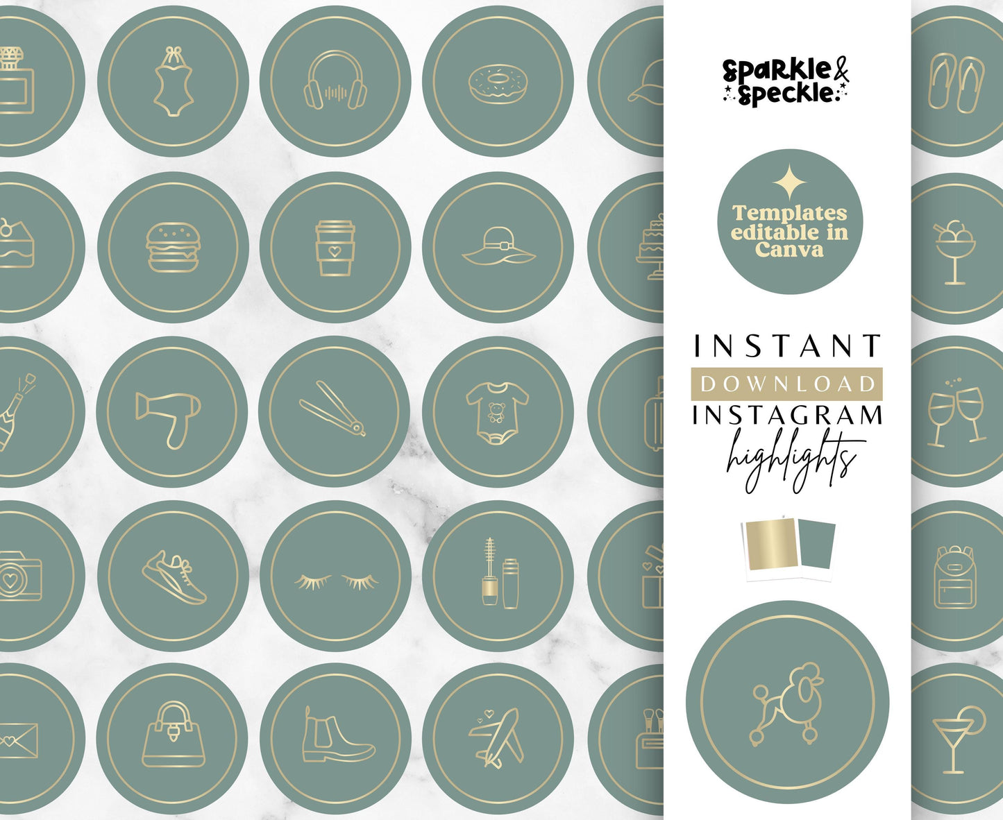 SAGE GREEN & GOLD INSTAGRAM HIGHLIGHT COVERS