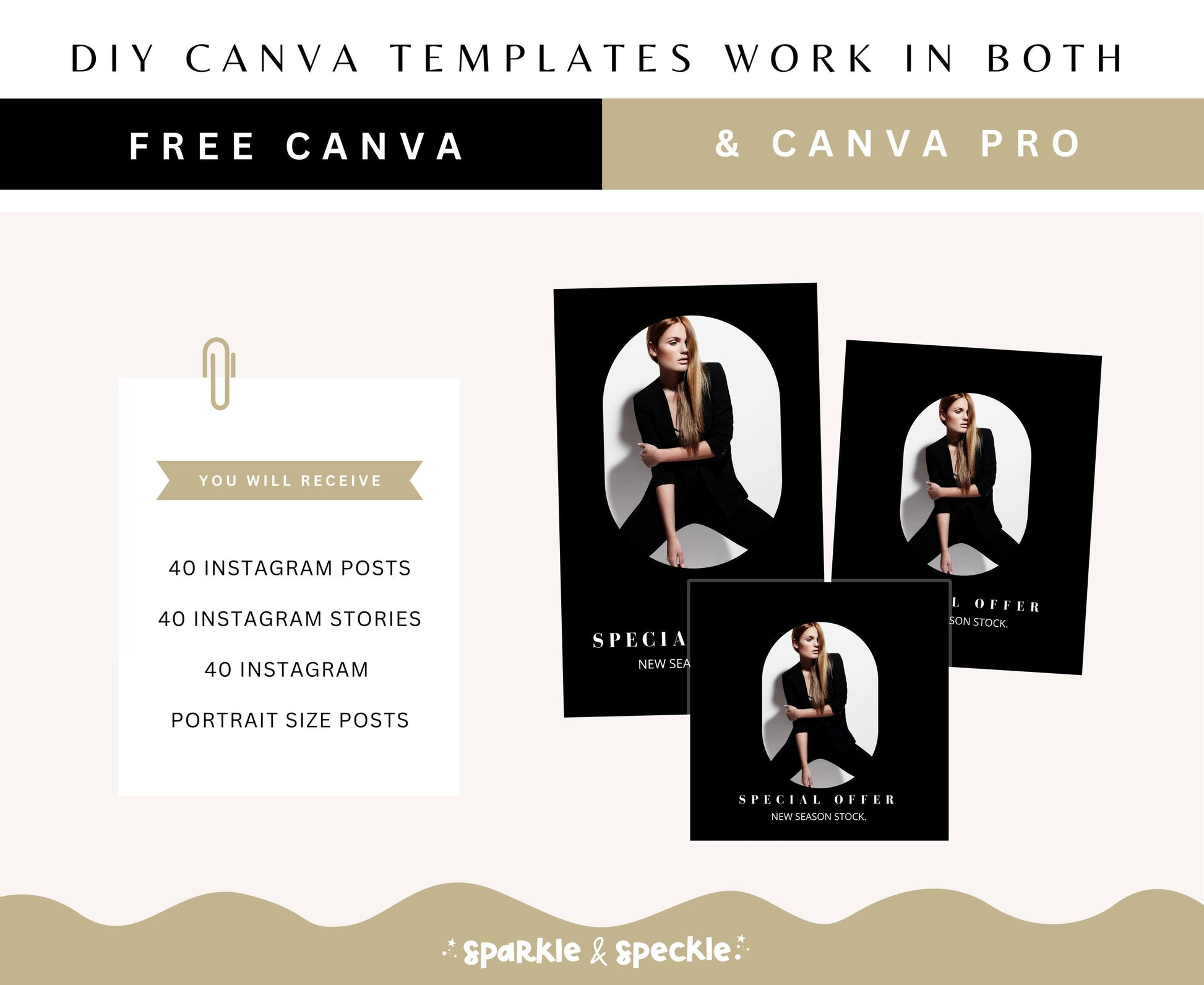 BLACK & GOLD INSTAGRAM BUNDLE TEMPLATES