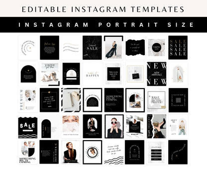 BLACK & GOLD INSTAGRAM BUNDLE TEMPLATES