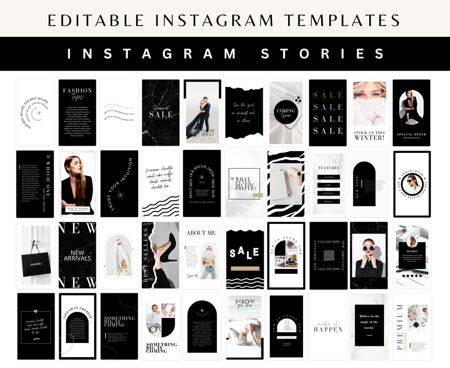 BLACK & GOLD INSTAGRAM BUNDLE TEMPLATES