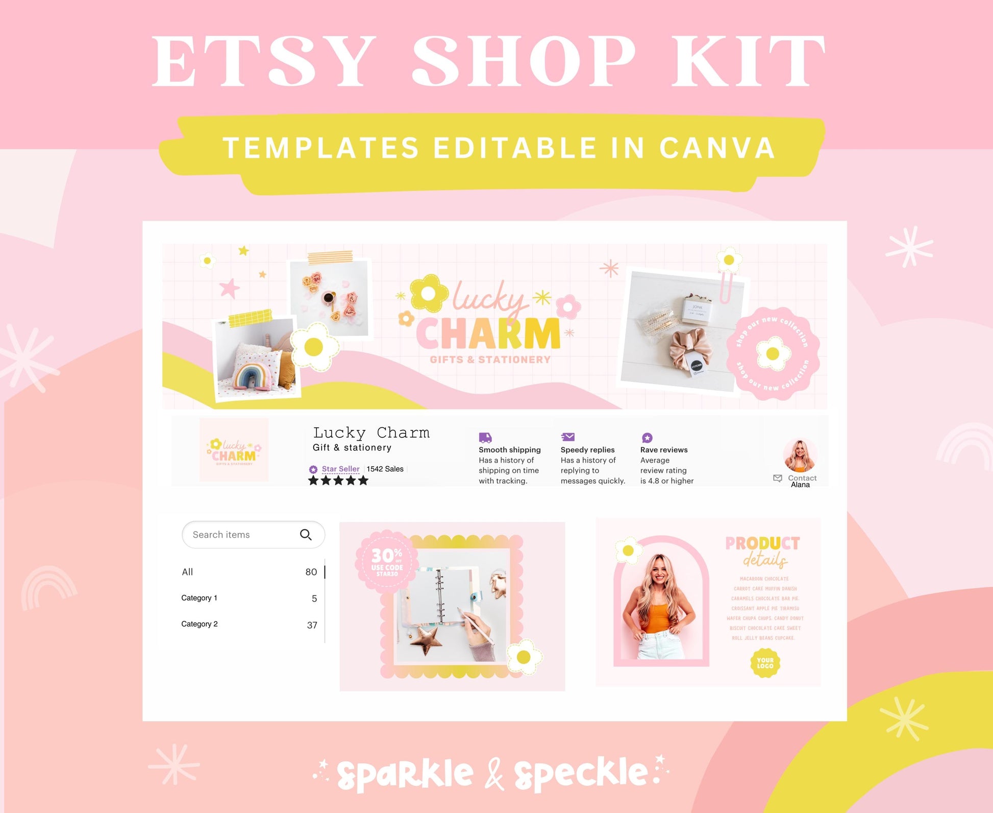 LUCKY CHARM ETSY SHOP TEMPLATES