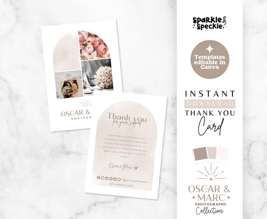 OSCAR & MARC VERTICAL THANK YOU CARD TEMPLATE