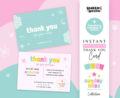 SUNDAY BLISS THANK YOU CARD TEMPLATE