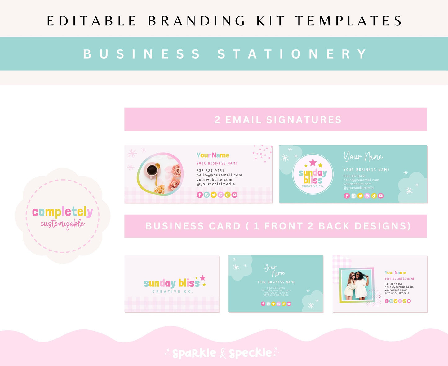 SUNDAY BLISS BUSINESS BRANDING KIT TEMPLATES