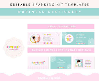 SUNDAY BLISS BUSINESS BRANDING KIT TEMPLATES