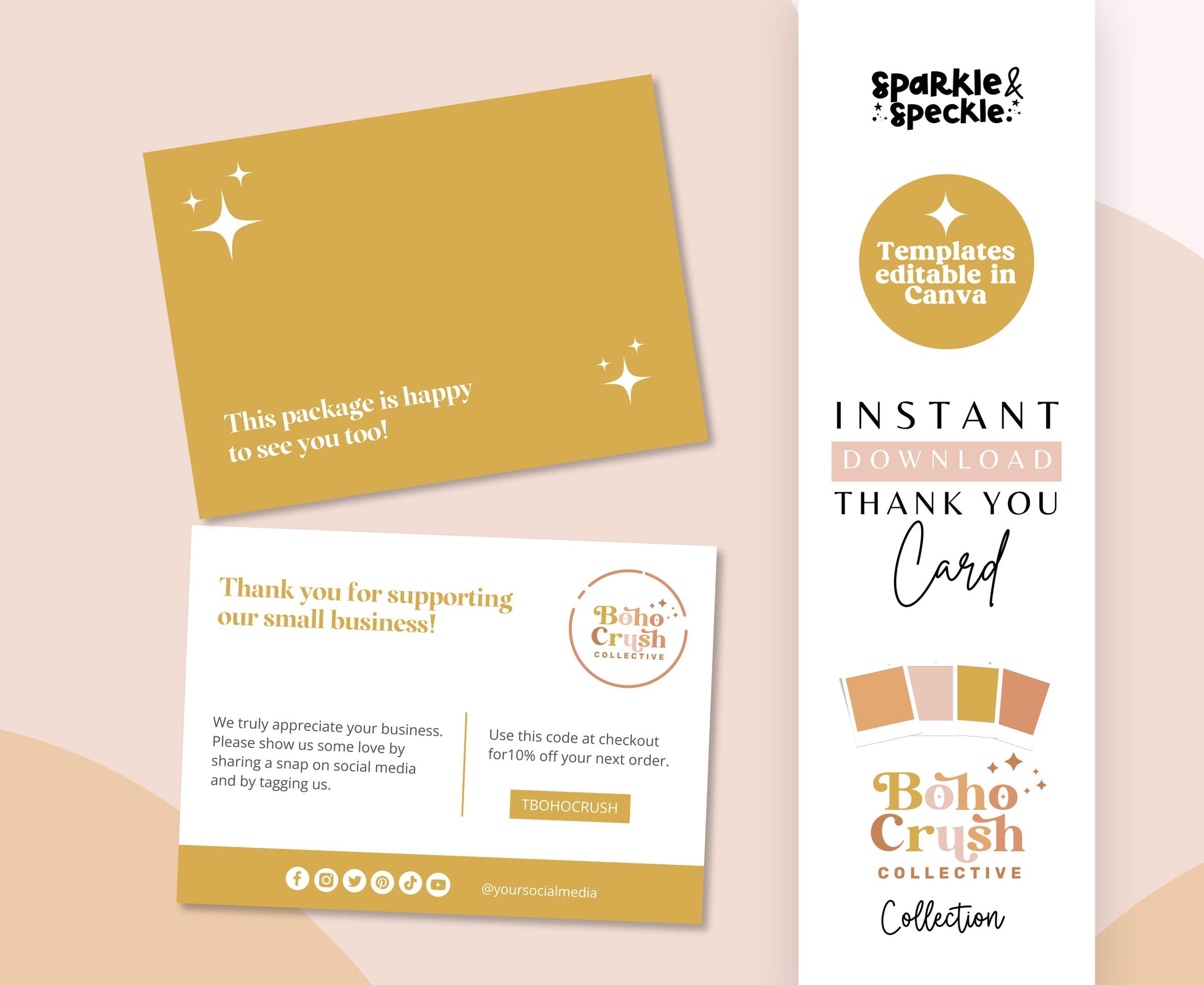 BOHO CRUSH THANK YOU CARD TEMPLATE