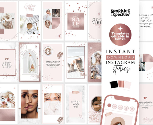 ROSE GOLD & PINK INSTAGRAM STORIES TEMPLATES