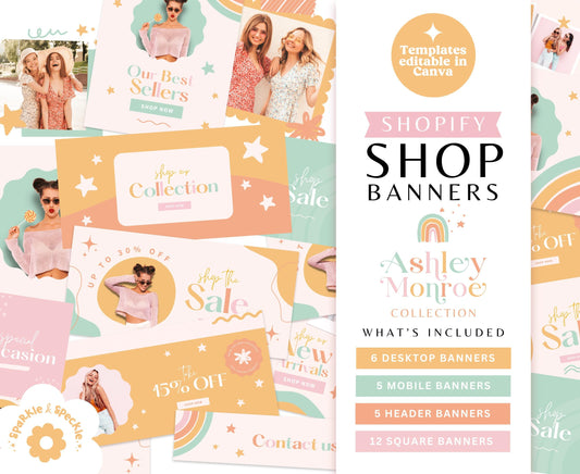 ASHLEY MONROE SHOPIFY STORE BANNERS