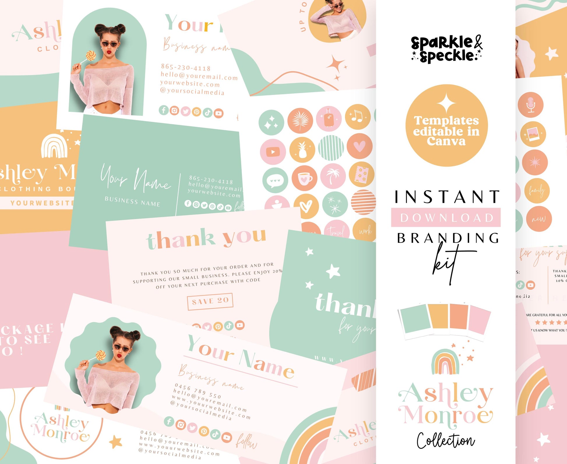 ASHLEY MONROE BUSINESS BRANDING KIT TEMPLATES